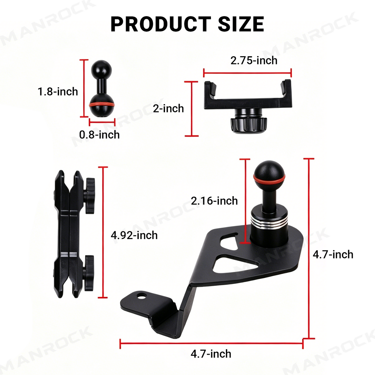 UTV Phone Mount 360° Adjustable Metal Phone Holder Fit for Can-Am Maverick X3 / X3 Max