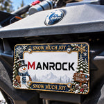 Christmas License Plate Frame, 7"x 4" Metal Motorcycle Tag Frame Universal UTV ATV Polaris / Can-Am / Honda / Kawasaki / CFMOTO
