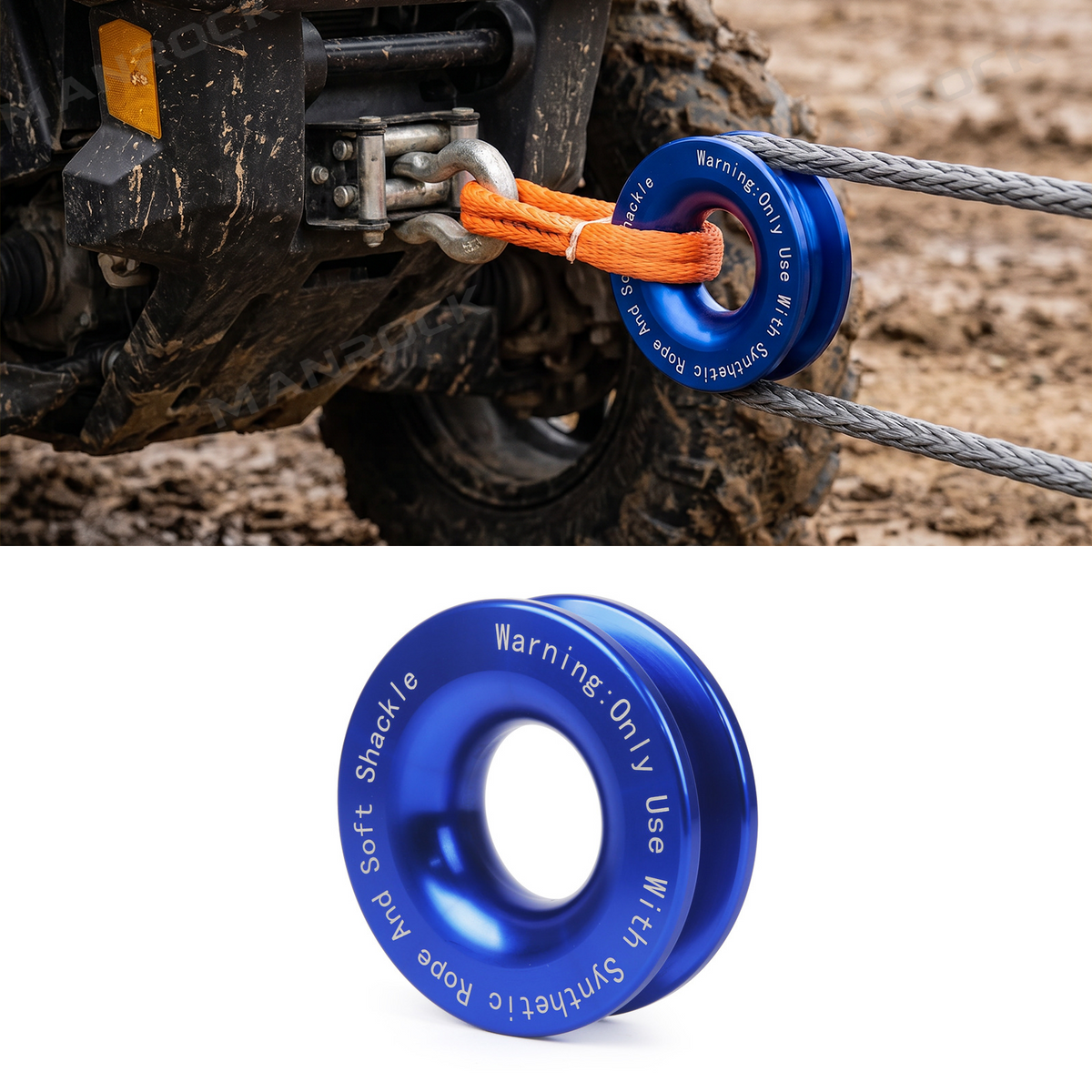 Recovery Ring Winch Snatch Towing Ring 66,000 LBS Universal Fit for UTV / ATV
