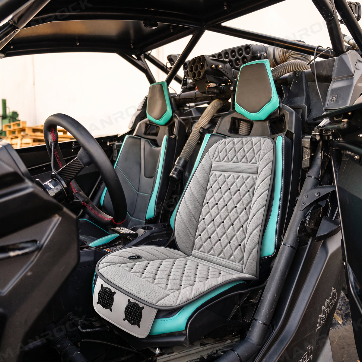 UTV 12V Heated and Ventilated Seat Cushion with Dual Fans, 5FT Power Cord Universal UTV Polaris / Can-Am / Honda / Kawasaki / CFMOTO
