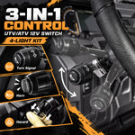UTV Turn Signal Kit with 110dB Horn, 12V Amber LED Triangle Lights & Column Switch Universal UTV Polaris / Can-Am / Honda / Kawasaki / CFMOTO