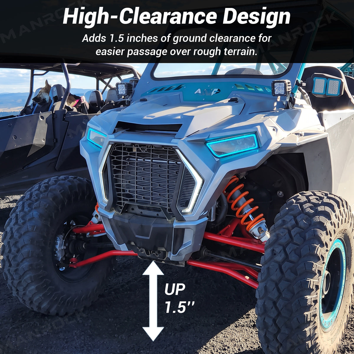 High Clearance 1.5" Front A-Arm Kit Forward Offset for Polaris RZR