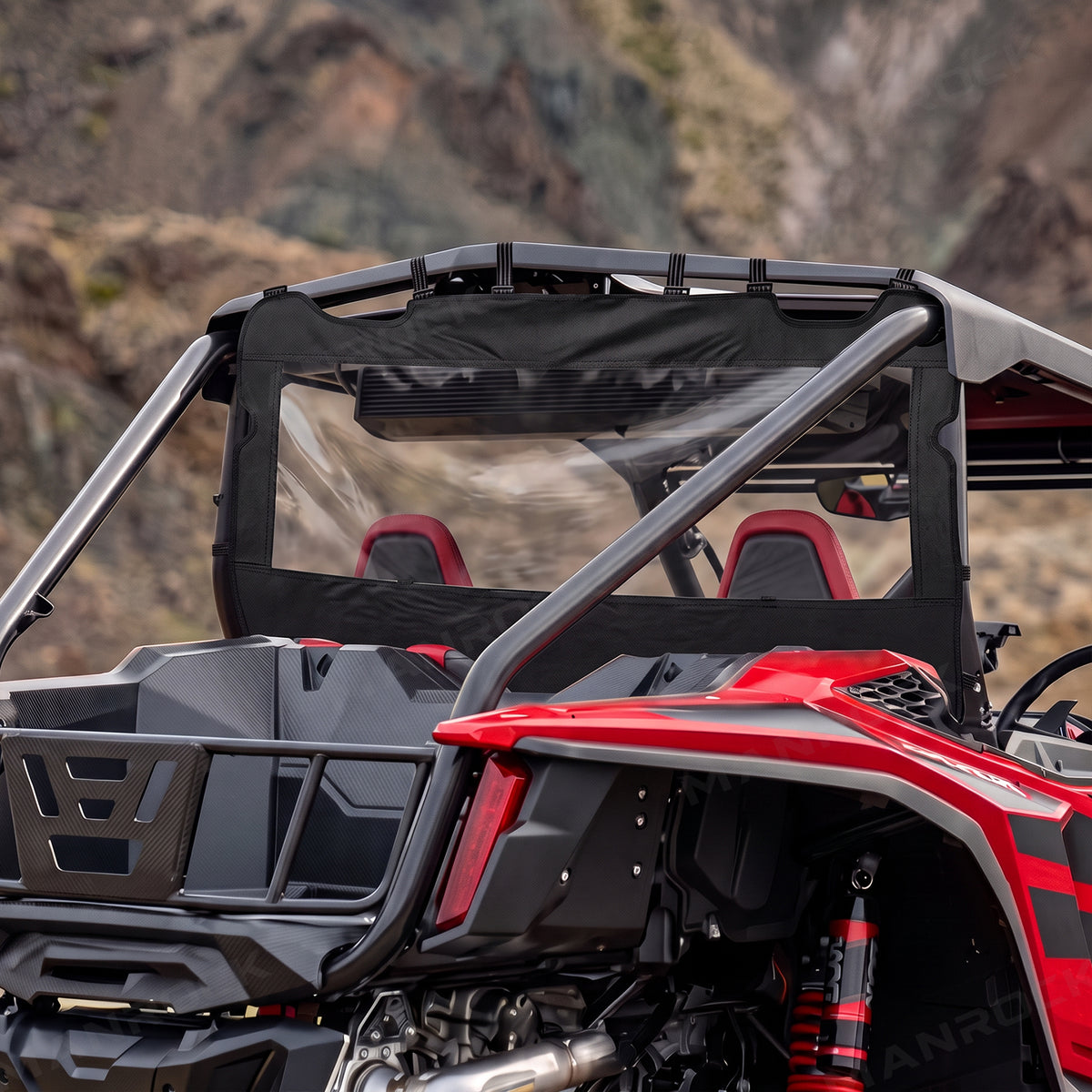 Soft Rear Windshield Clear PVC Roll-Up Rear Window Panel for Polaris RZR