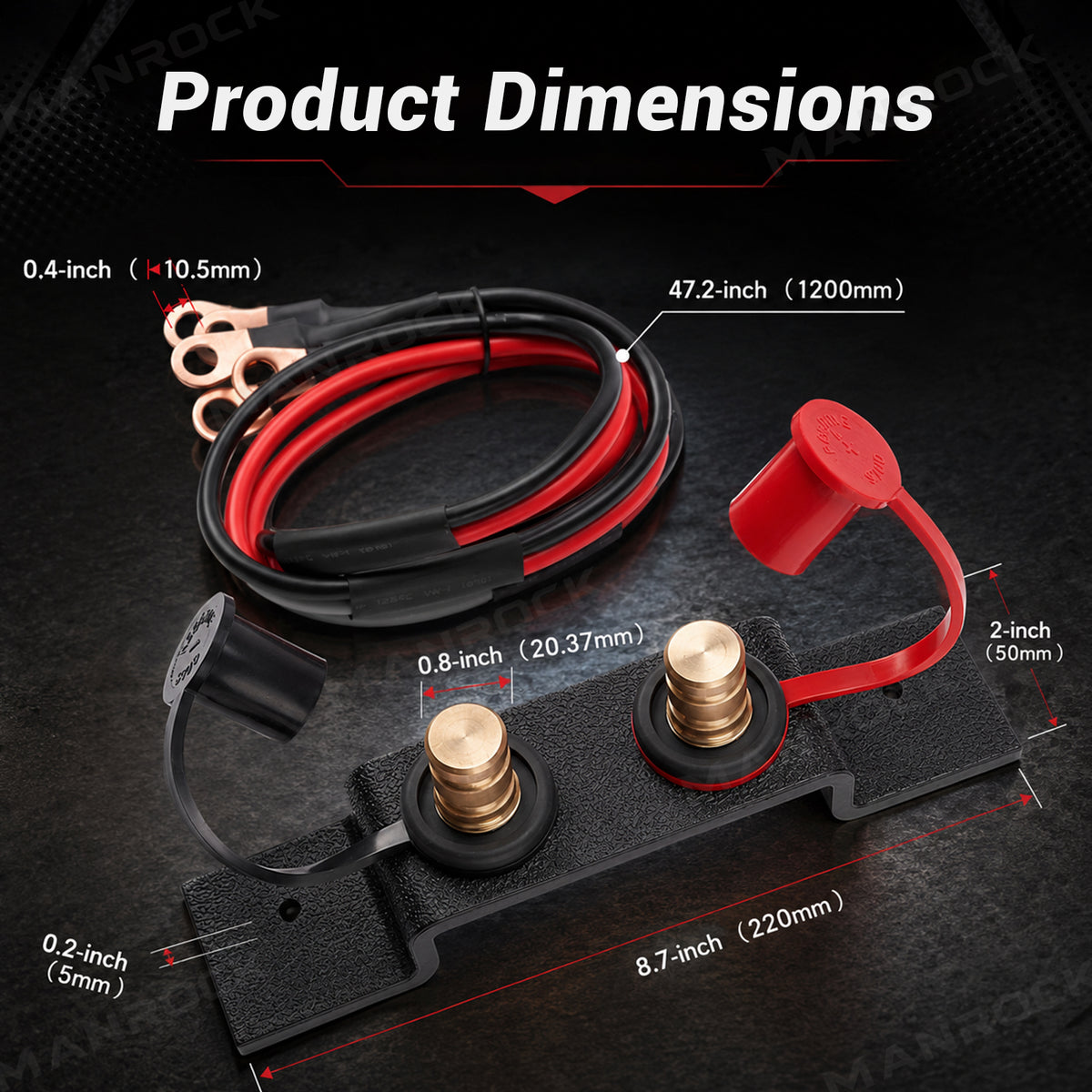 UTV ATV Remote Battery Terminals Battery Jump Post Relocation Kit Most UTVs Polaris / Can-Am / Honda / Kawasaki / CFMOTO