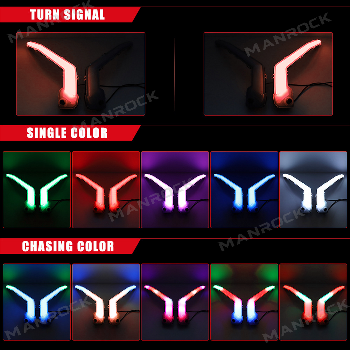RGB Fang Lights with APP+RF Remote Control LED Turn Signal Lights for Can-Am Maverick X3 / X3 Max
