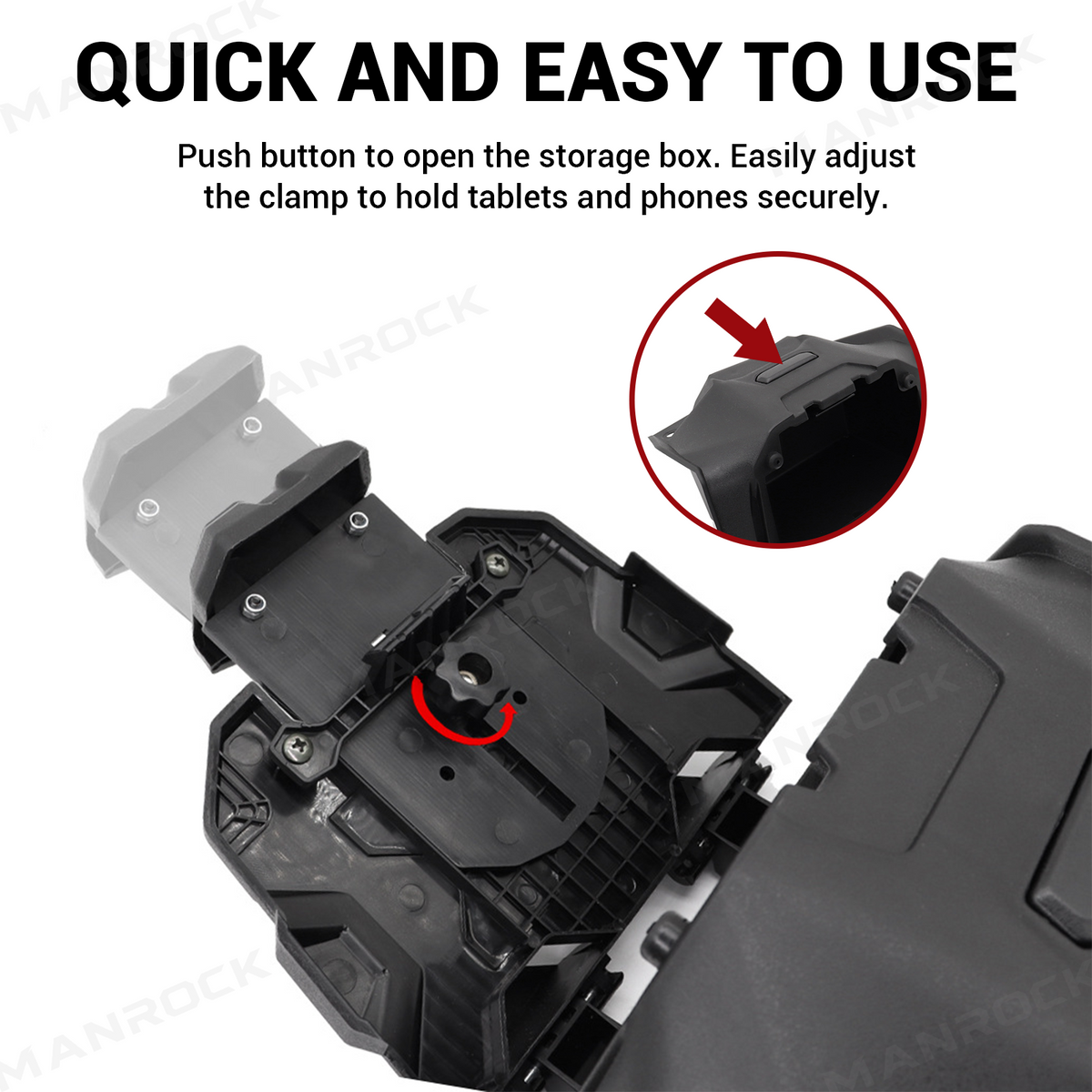 UTV Tablet Holder Phone Mount With Storage Box for Polaris RZR