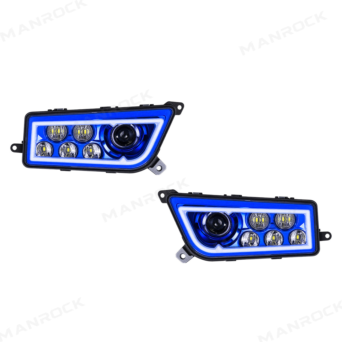 RGB Halo Kits LED Headlight Assembly Angel Eyes Halo Ring 2PCS for Polaris RZR