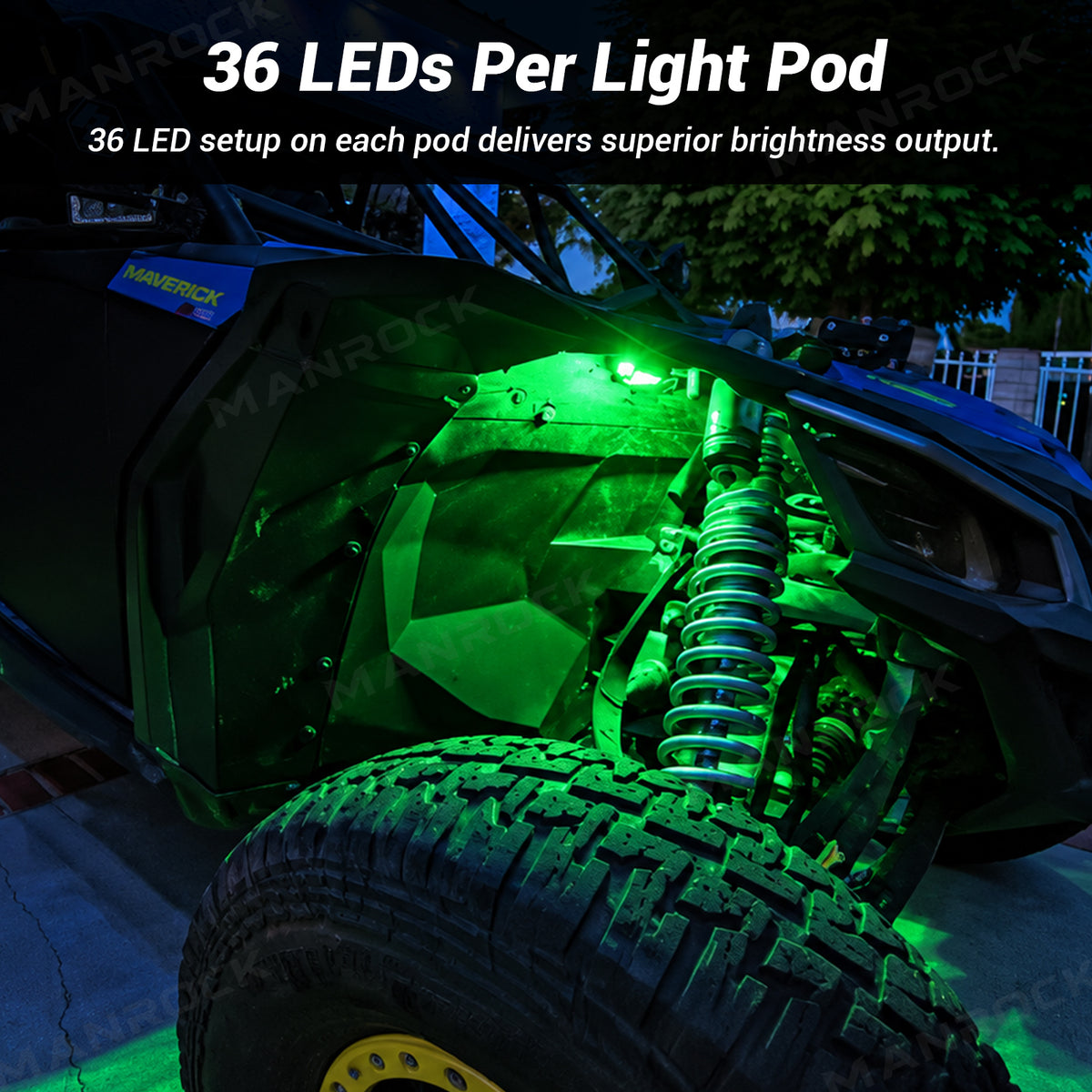 UTV ATV LED Rock Lights RGB Underglow Lights Wheel Well Lights Universal Fit for Polaris / Can-Am / Honda / Kawasaki / CFMOTO