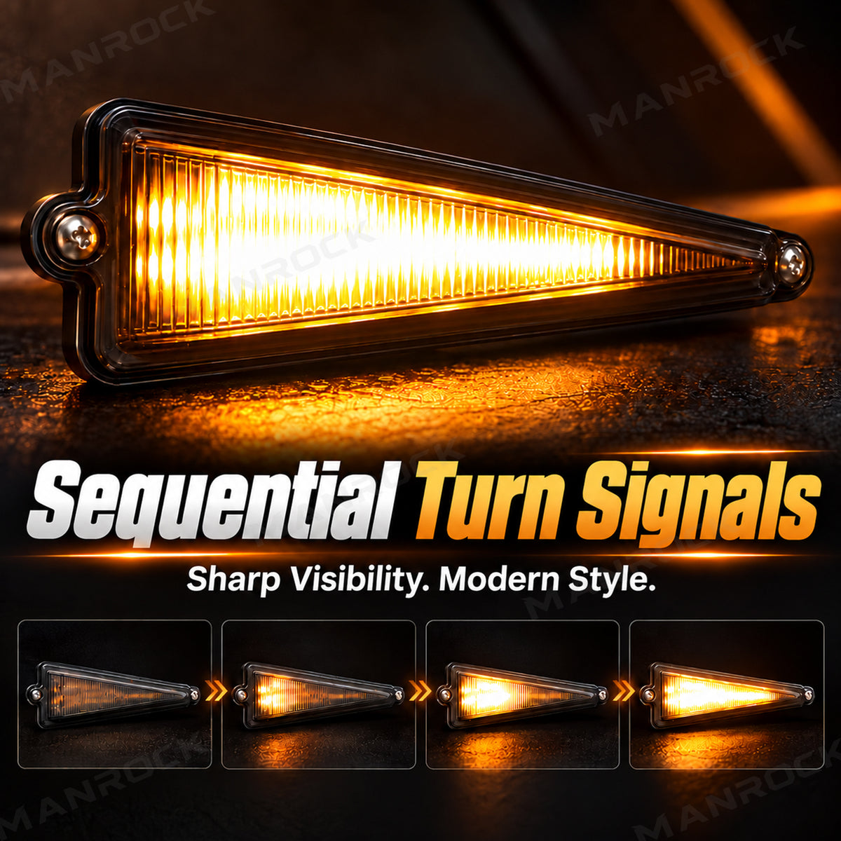 UTV Turn Signal Kit with 110dB Horn, 12V Amber LED Triangle Lights & Column Switch Universal UTV Polaris / Can-Am / Honda / Kawasaki / CFMOTO