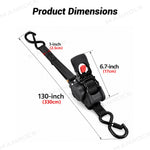 UTV ATV Retractable Ratchet Straps 1In ×10Ft Retractable Tie Downs 4PCS Universal UTV Polaris / Can-Am / Honda / Kawasaki / CFMOTO