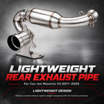Stainless Steel Exhaust with Muffler, Rear Slip-On Exhaust Pipe for Can-Am Maverick X3