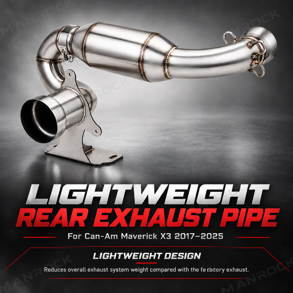 Stainless Steel Exhaust with Muffler, Rear Slip-On Exhaust Pipe for Can-Am Maverick X3