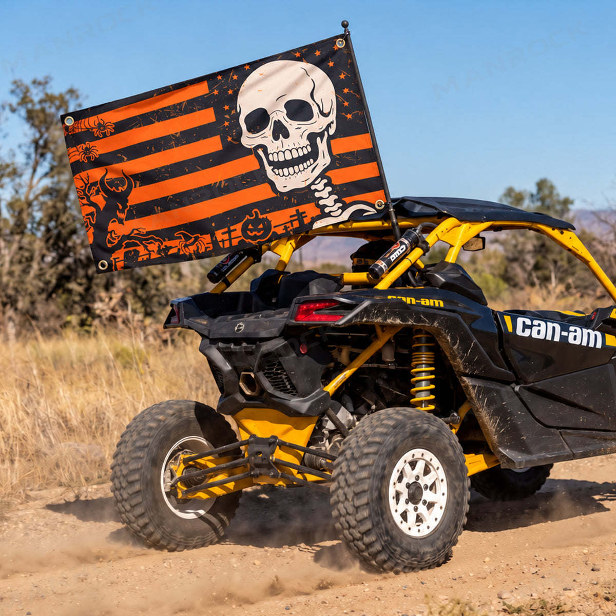 UTV ATV Halloween Flag Double-Sided Garden Flags with Pumpkin, Skull, Ghost Face Design Universal UTV Polaris / Can-Am / Honda / Kawasaki / CFMOTO