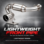 Muffler Delete Pipe Stainless Steel Straight Pipe, Race Exhaust Pipe for Can-Am Maverick X3