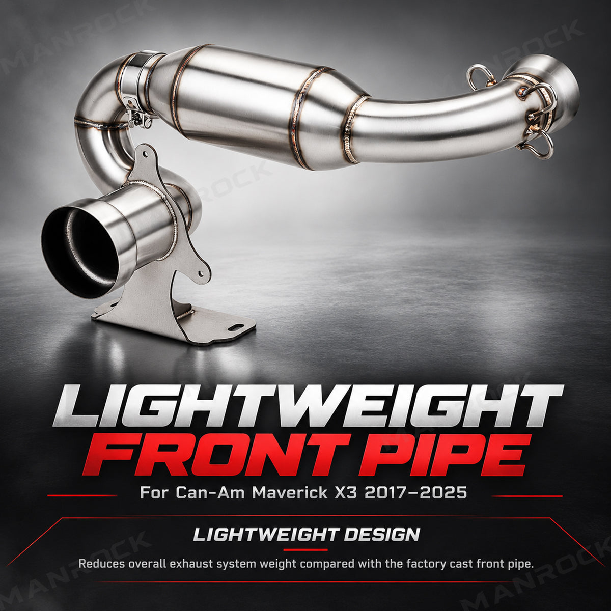 Muffler Delete Pipe Stainless Steel Straight Pipe, Race Exhaust Pipe for Can-Am Maverick X3