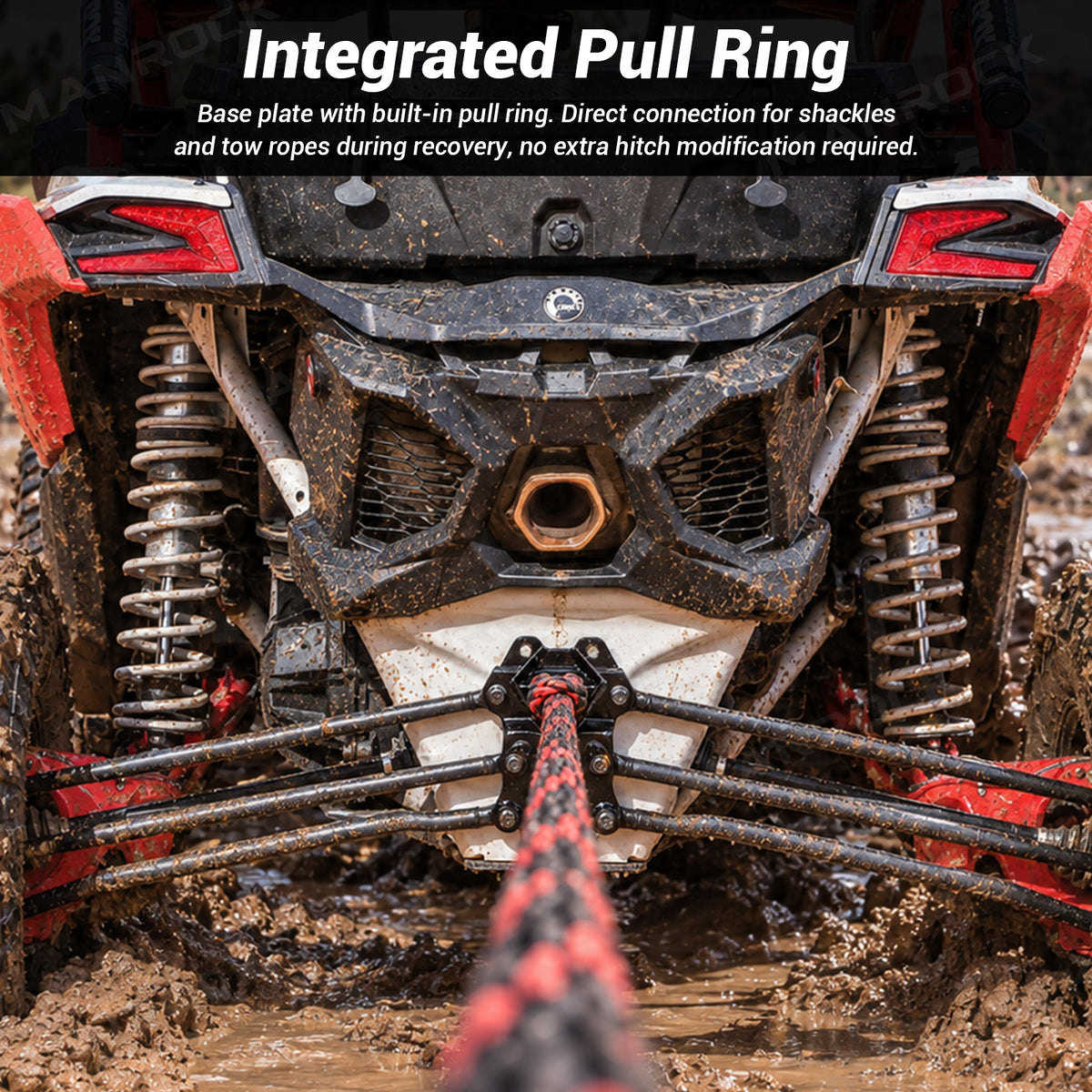 Radius Rod Plate with Pull Ring Rear Suspension Reinforcement for Can-Am Maverick X3 / X3 Max