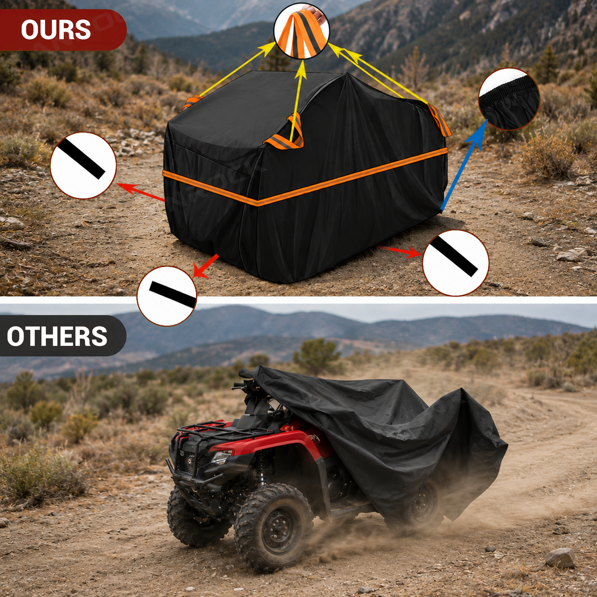 UTV ATV Cover Heavy Duty Waterproof Protection Universal Fit for Polaris / Can-Am / Honda / Kawasaki / CFMOTO