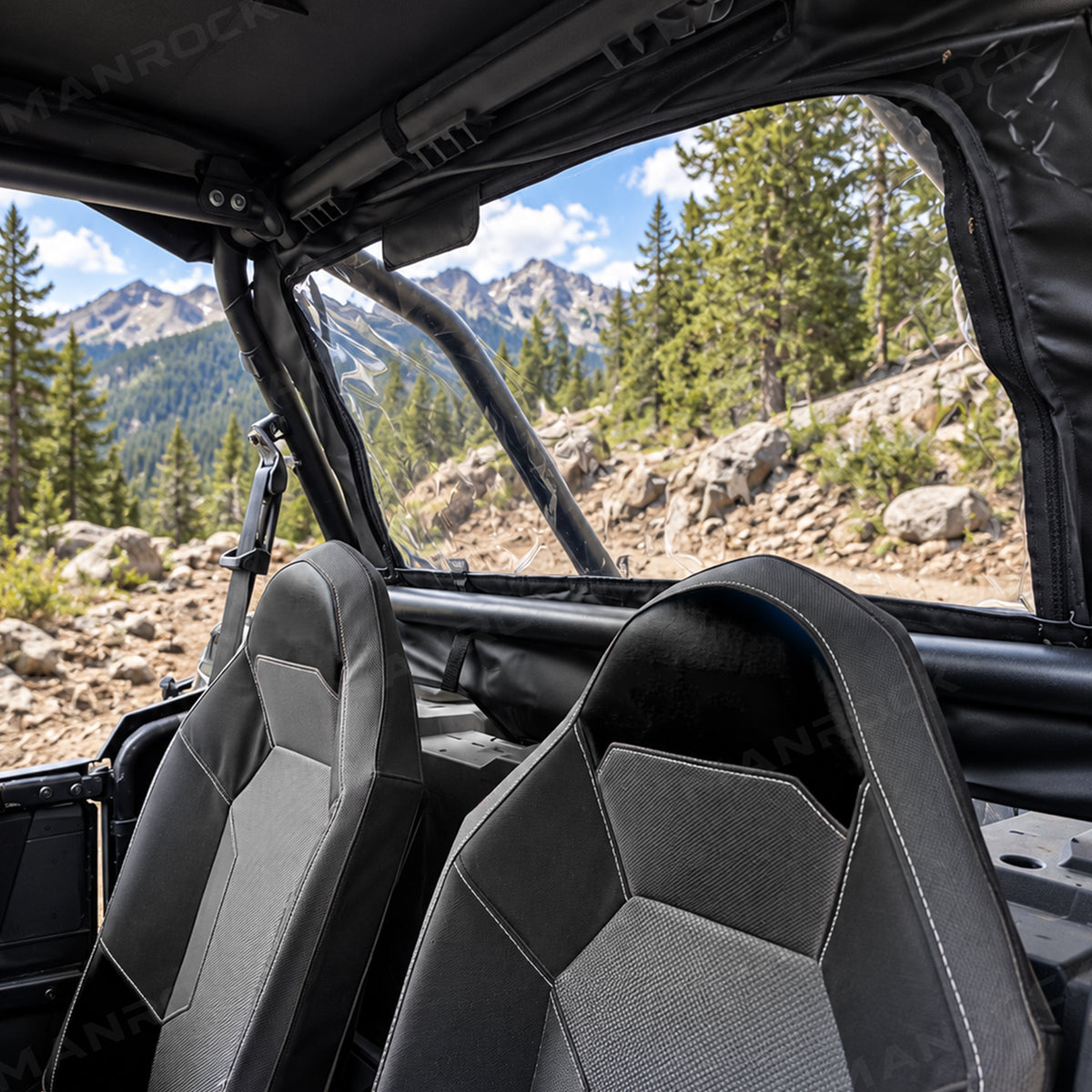 Soft Rear Windshield Clear PVC Roll-Up Rear Window Panel for Polaris RZR
