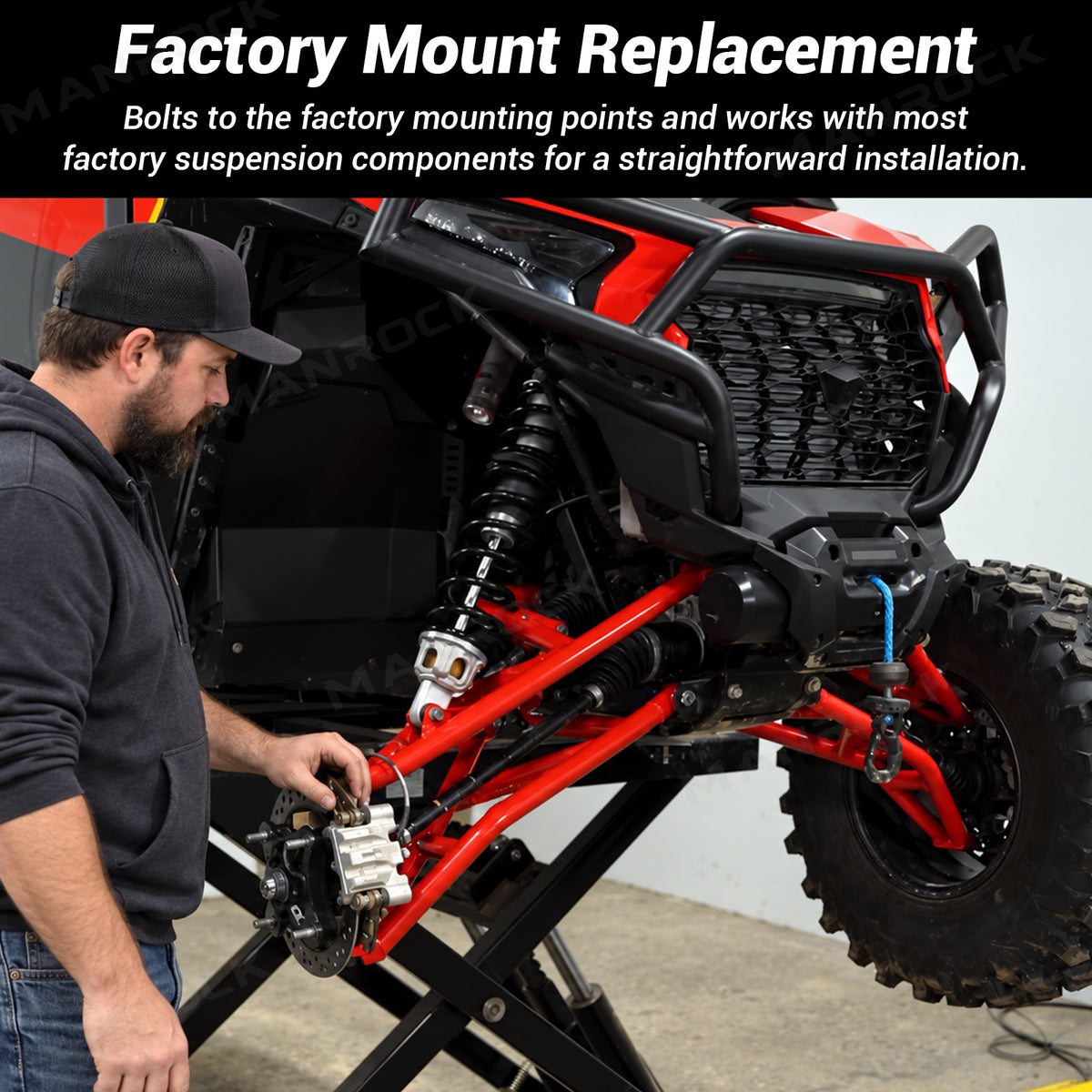 High Clearance 1.5" Front A-Arm Kit Forward Offset for Polaris RZR