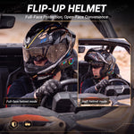 UTV ATV Helmets Full Face with Bluetooth Headset, Modular Motorcycle Helmets Most UTVs Polaris / Can-Am