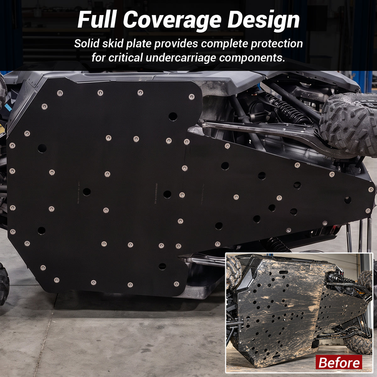 UTV Full Skid Plate Belly Pan Undercarriage Protection for Can-Am Maverick X3