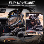UTV ATV Helmets Full Face with Bluetooth Headset, Modular Motorcycle Helmets Most UTVs Polaris / Can-Am