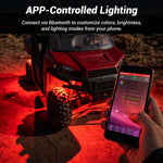 UTV ATV LED Rock Lights Kit RGB Underglow Lights with Bluetooth 4PCS Universal UTV 12V Polaris / Can-Am / Honda / Kawasaki / CFMOTO