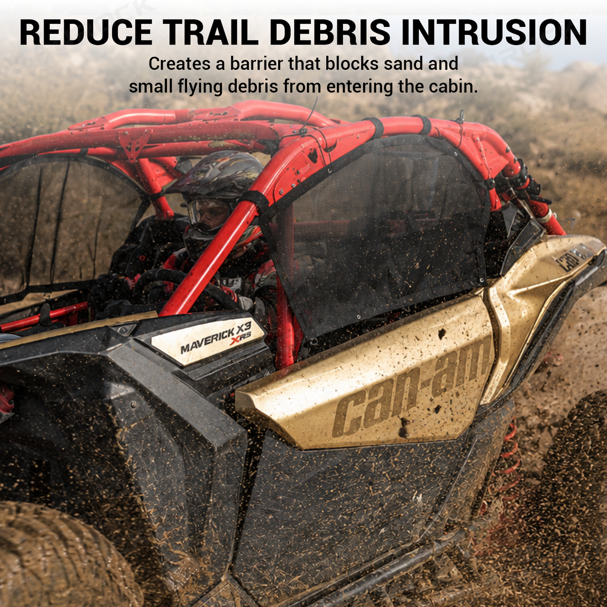 UTV Side Window Nets Mesh Upper Doors Sun Shade 2PCS for Can-Am Maverick X3 / X3 Max
