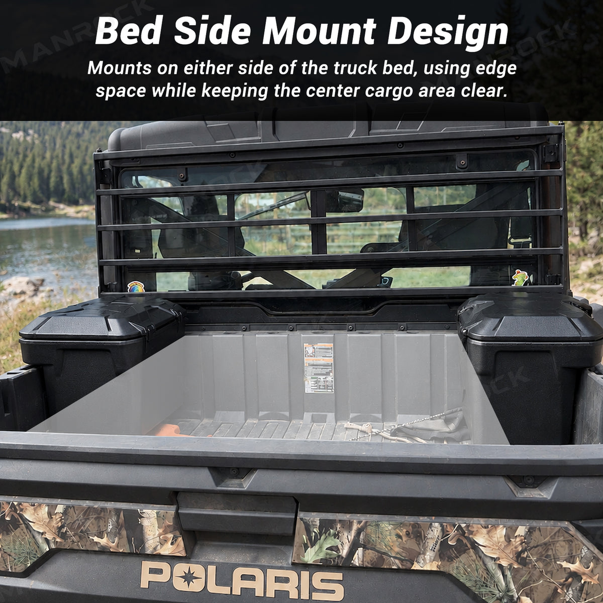 UTV Bed Storage Box Lockable Cargo Box 5.5-Gal for Polaris Ranger / General