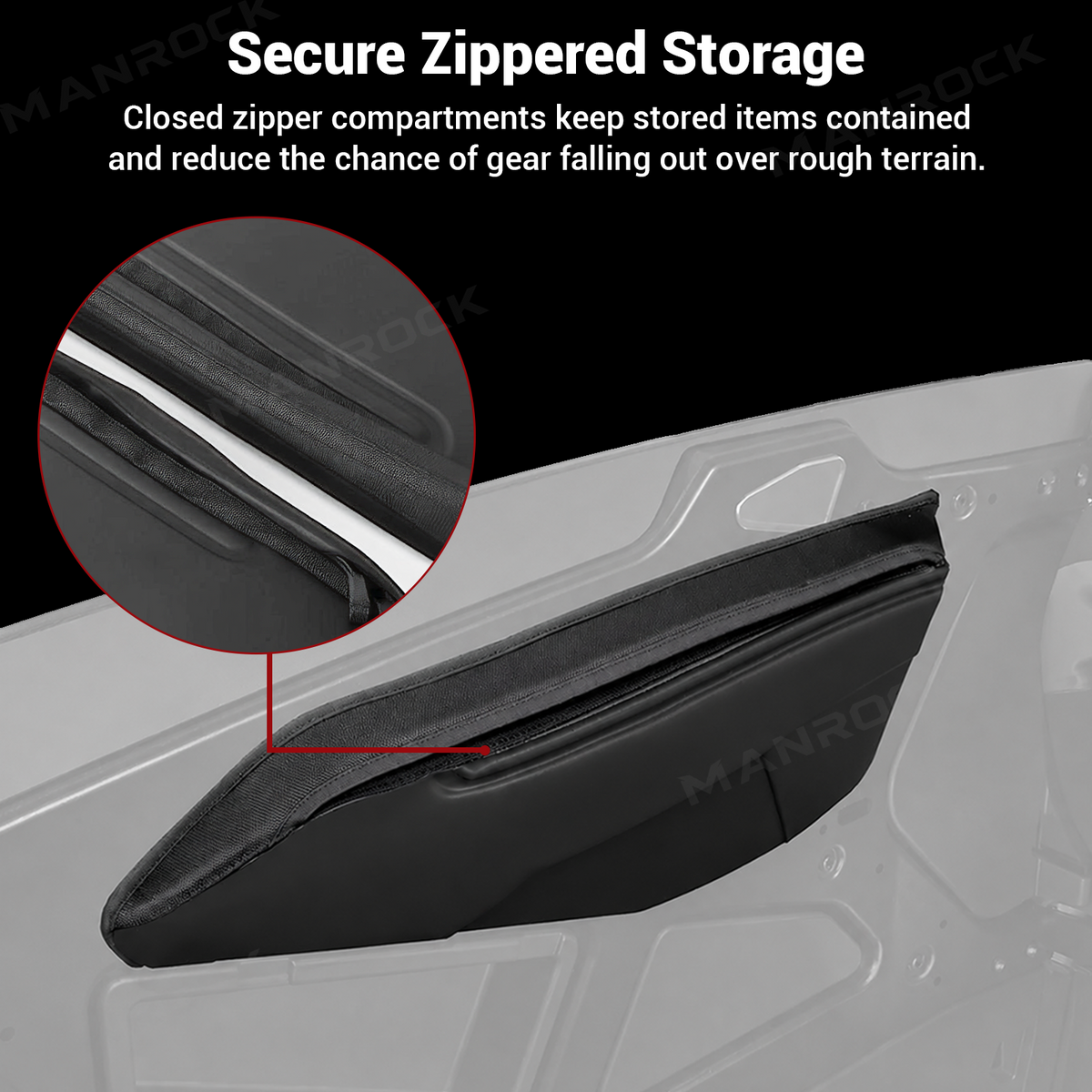 UTV Door Bags Side Door Storage Bags Set with 2PCS Mini Pouches for Polaris RZR