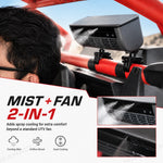 Manrock UTV Cooling Fan Misting Fan Outdoor Rechargeable Fans with Water Mist Universal Fit for 1.5"-2" Roll Bars for Can-Am / Polaris