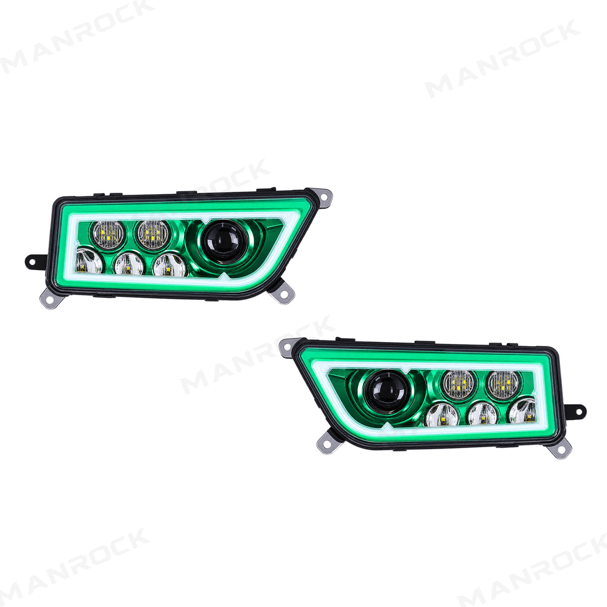 RGB Halo Kits LED Headlight Assembly Angel Eyes Halo Ring 2PCS for Polaris RZR