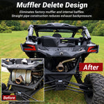 Muffler Delete Pipe Stainless Steel Race Exhaust Pipe with Slip-On Design for Can-Am Maverick X3 / X3 Max