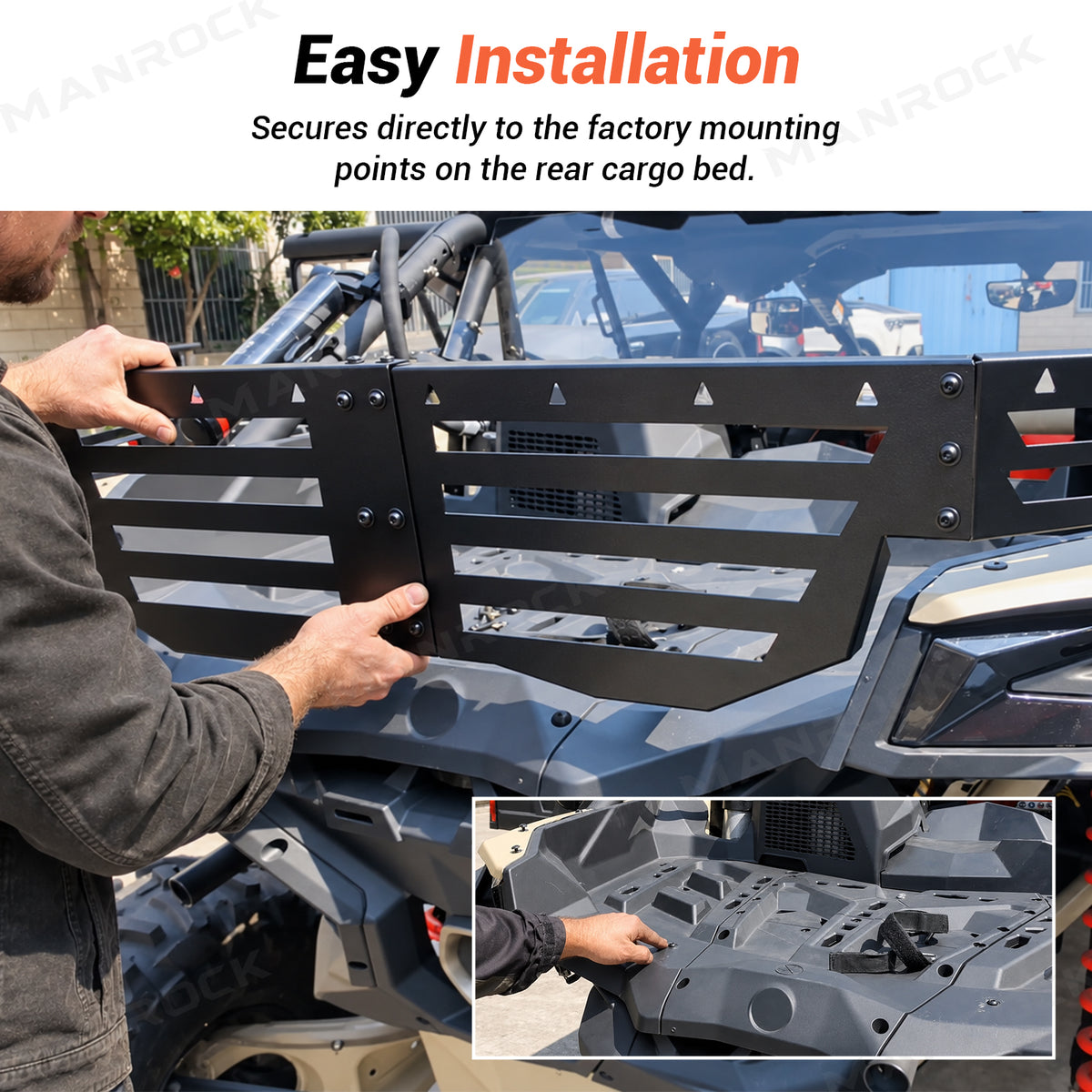 Rear Cargo Tailgate Steel Bed Enclosure for Can-Am Maverick X3 / X3 Max