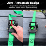 UTV ATV Retractable Ratchet Straps 1In ×10Ft Retractable Tie Downs 4PCS Universal UTV Polaris / Can-Am / Honda / Kawasaki / CFMOTO