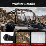 Soft Rear Windshield Clear PVC Roll-Up Rear Window Panel for Polaris RZR
