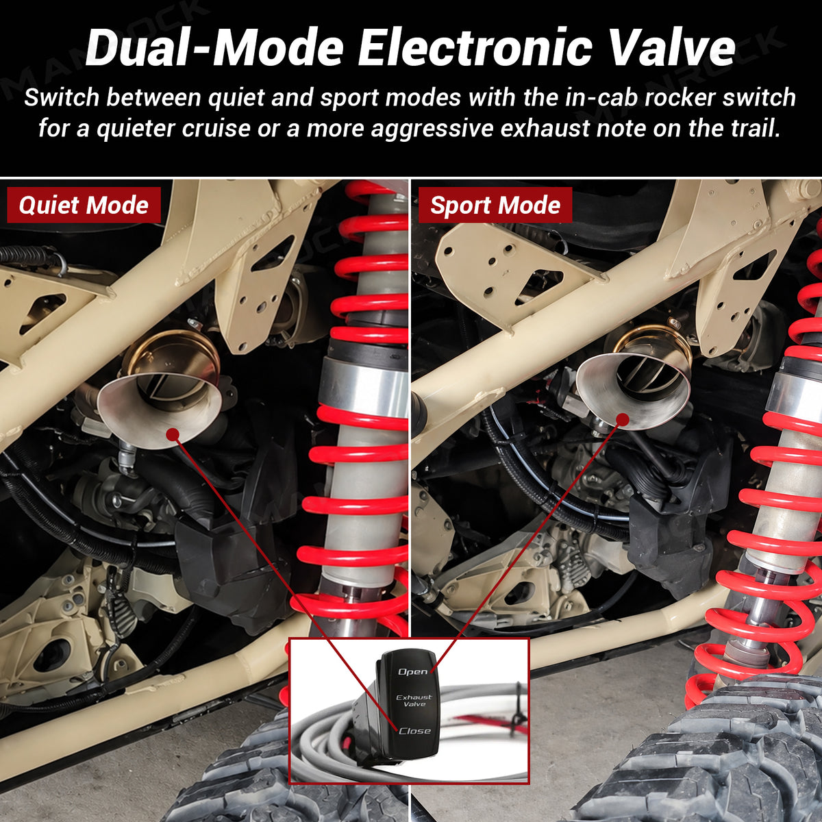 3 Inch Electric Exhaust Cutout Mid Pipe Stainless Steel Electronic Dump Valve  for Can-Am Maverick X3 / X3 MAX