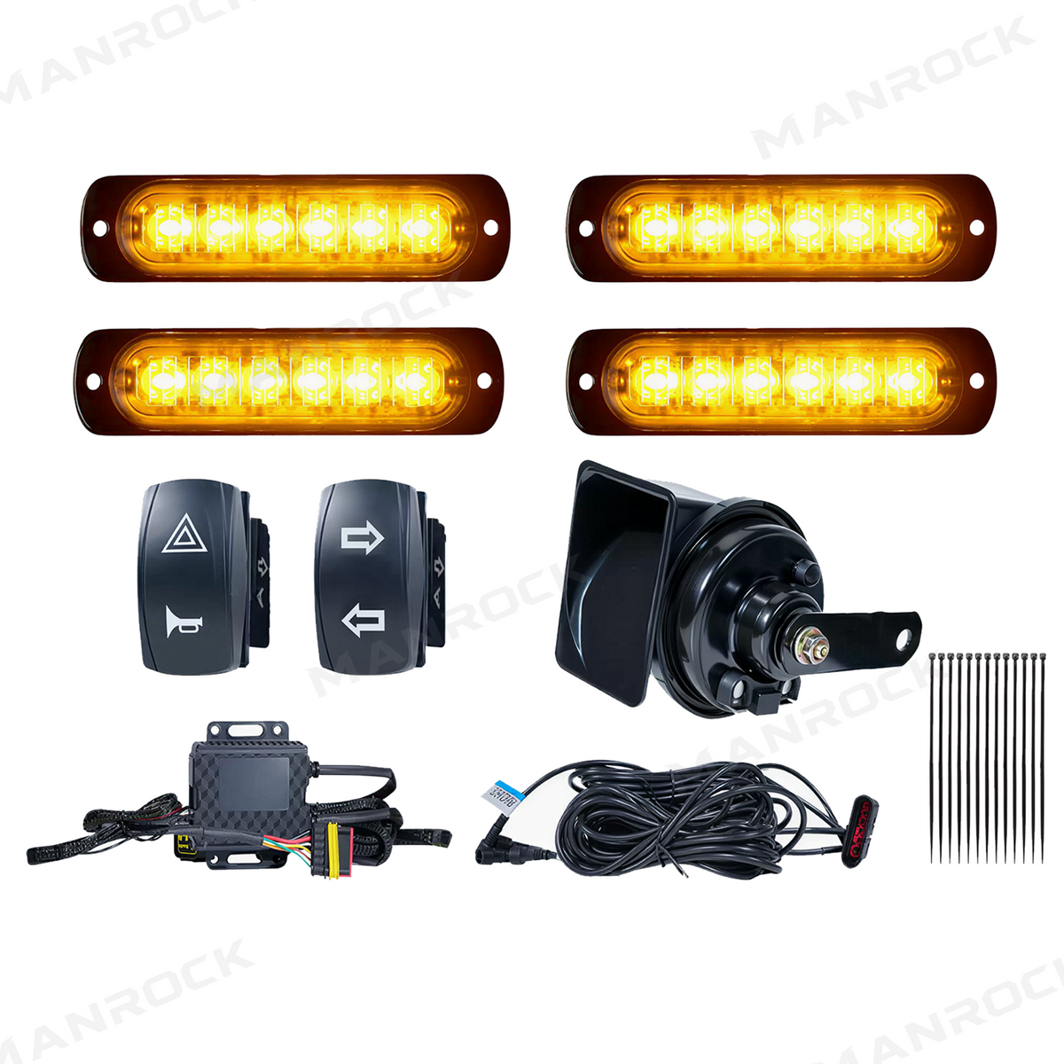UTV ATV Turn Signal Kit with 110dB Horn Blinker Kit Most UTVs Polaris / Can-Am / Honda / Kawasaki / CFMOTO